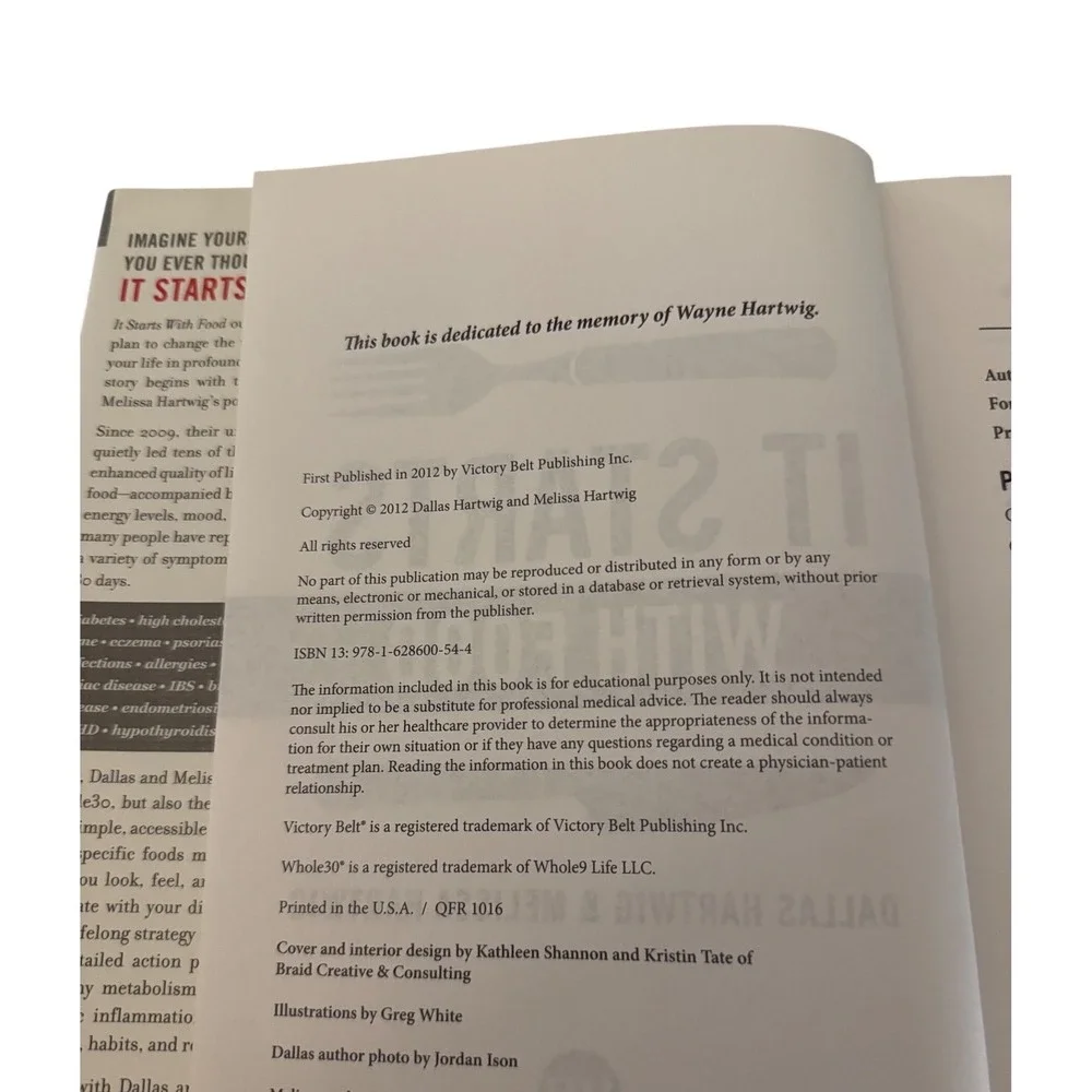 It Starts With Food Whole30 Dallas Hartwig Melissa Hartwig‎ Hardcover Book